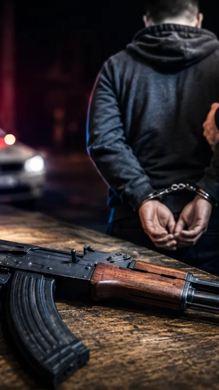 Groził żonie śmiercią z AK-47. Policja zatrzymała 35-latka z Okonka