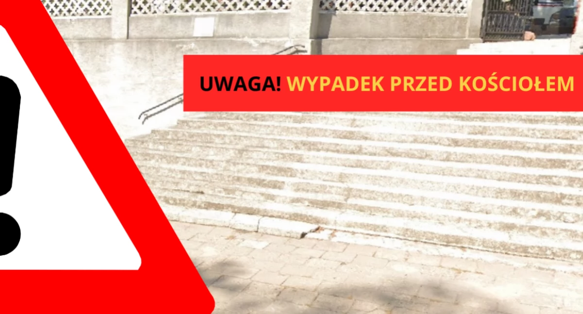 Pijany wjechał w cztery samochody, jedno zawisło na schodach. Wypadek na Białołęce