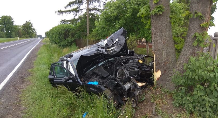 Audi zatrzymało się na drzewie