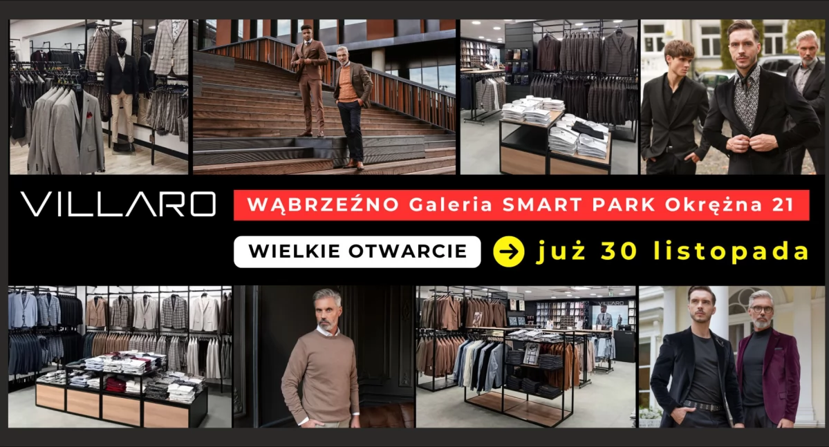 Moda Męska VILLARO – nowy salon w WĄBRZEŹNIE! Zapraszamy już 30 listopada do Galerii Handlowej Smart Park!