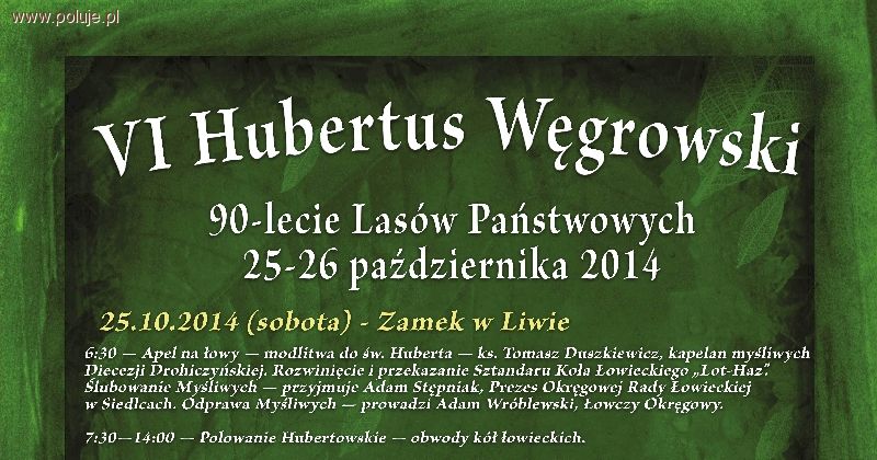 VI Hubertus Węgrowski 25-26 października 2014