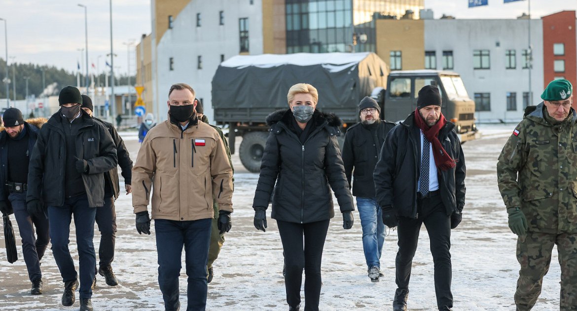 Do strażników granicznych w Kuźnicy przyjechał prezydent Andrzej Duda