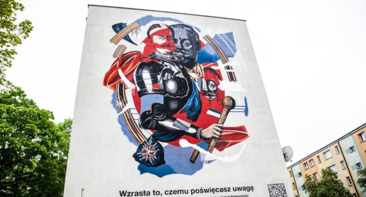 Białystok ma nowy mural. Tym razem jego bohaterem został założyciel miasta Jan Klemens Branicki [WIDEO]