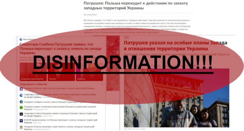 Propaganda rosyjska wciąż rozpowszechnia plotki o tym, że Polska chce zająć część Ukrainy