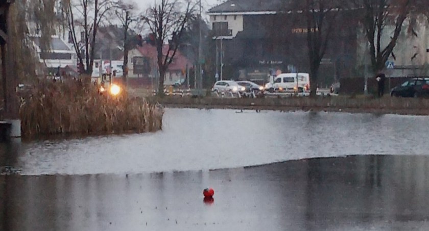 Stawy na Mickiewicza pokryły się lodem. Weszły na niego dzieci