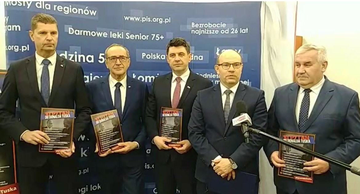 Podlascy politycy Prawa i Sprawiedliwości przesłali 10 pytań do Donalda Tuska