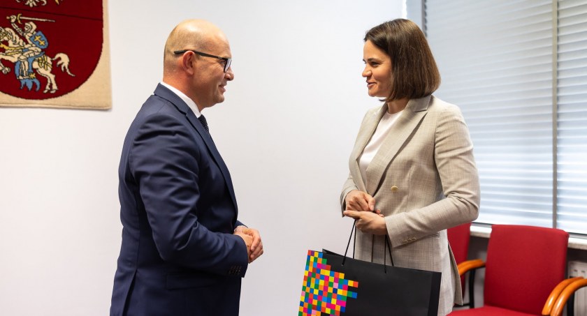 Swiatłana Cichanouska z wizytą w Białymstoku. Spotkała się z marszałkiem województwa