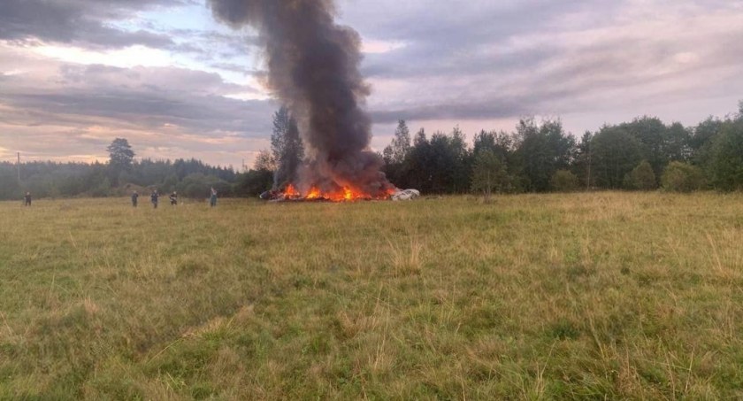 Na zachodzie Rosji rozbił się samolot Prigożyna. Prawdopodobnie był jednym z pasażerów, którzy zginęli