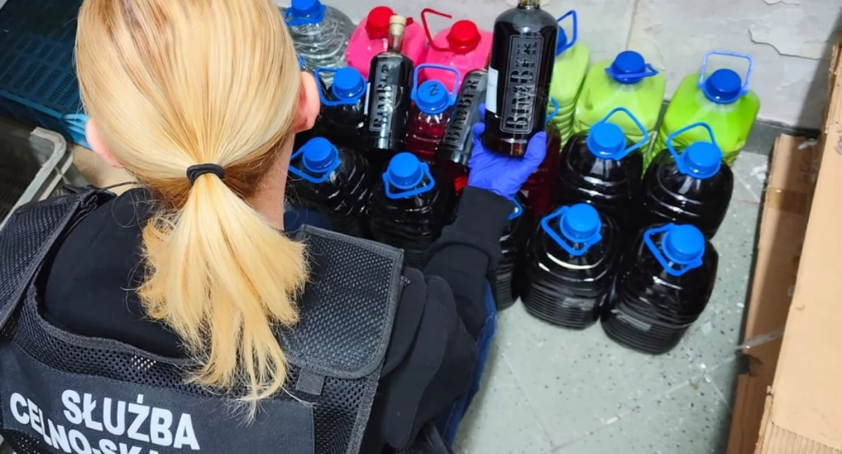 Prawie 100 litrów nielegalnego alkoholu miała kobieta w samochodzie zatrzymanym przez KAS w Sokółce