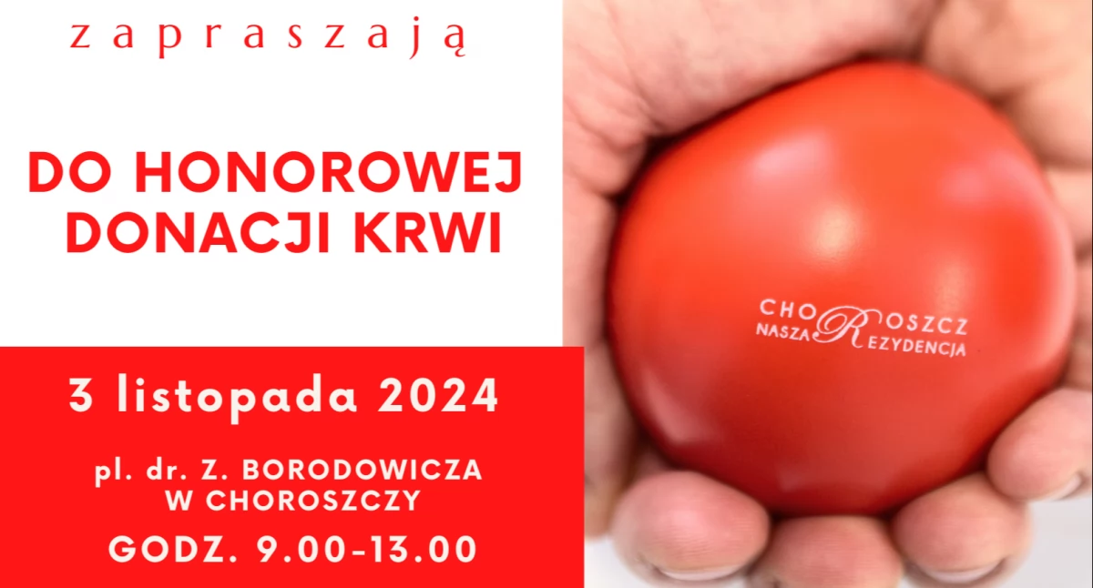 Mieszkańcy gminy Choroszcz w niedzielę mogą honorowo oddać krew