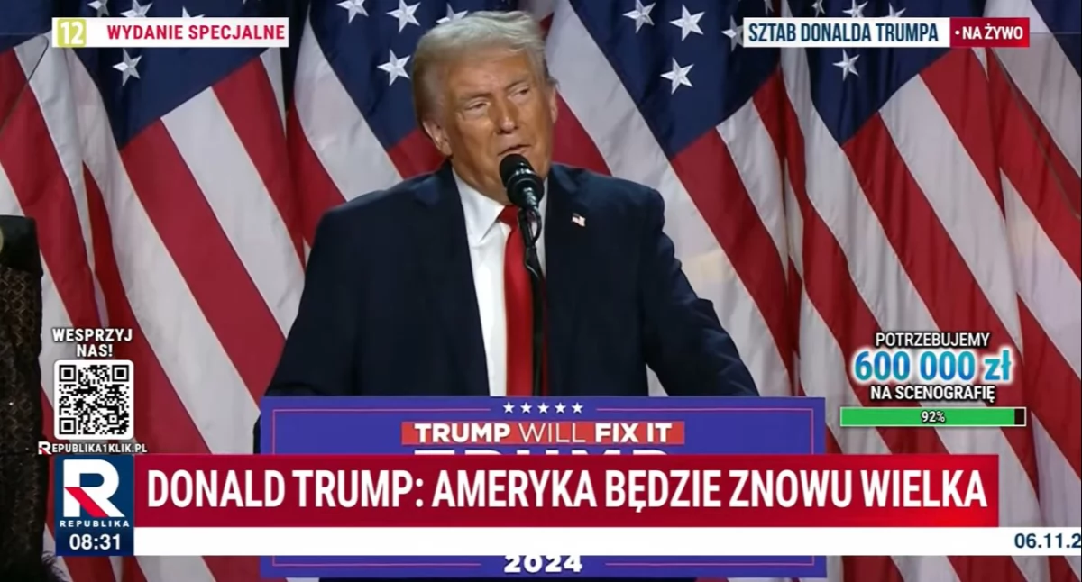 Ameryka wybrała 47 prezydenta. Donald Trump już wygłosił zwycięskie przemówienie