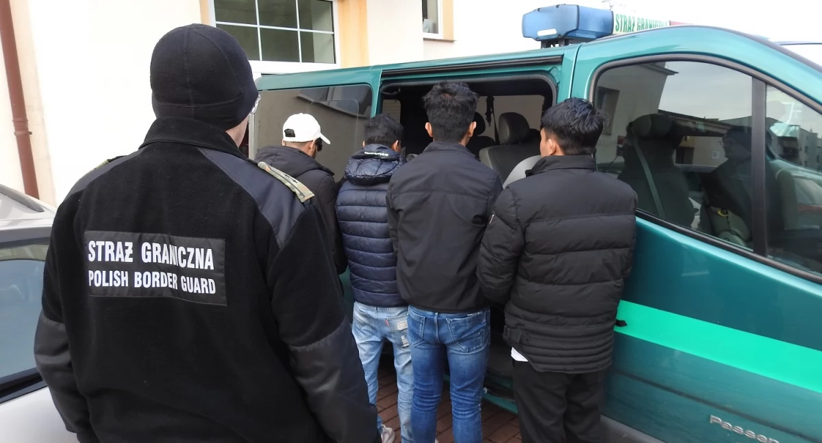 Przemytników ludzi i nielegalnych migrantów Straż Graniczna zatrzymała od granicą litewską