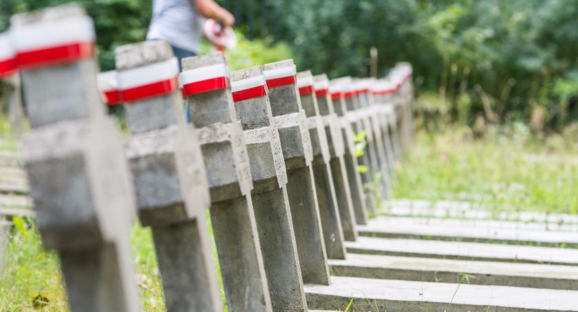 Groby żołnierzy udekorowano biało-czerwonymi wstęgami