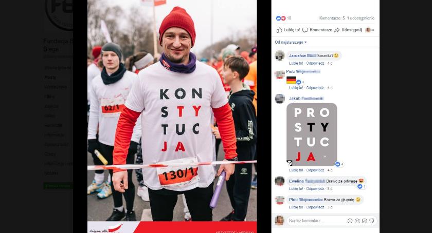 W tej koszulce radny PO pobiegłby lepiej w Warszawie 
