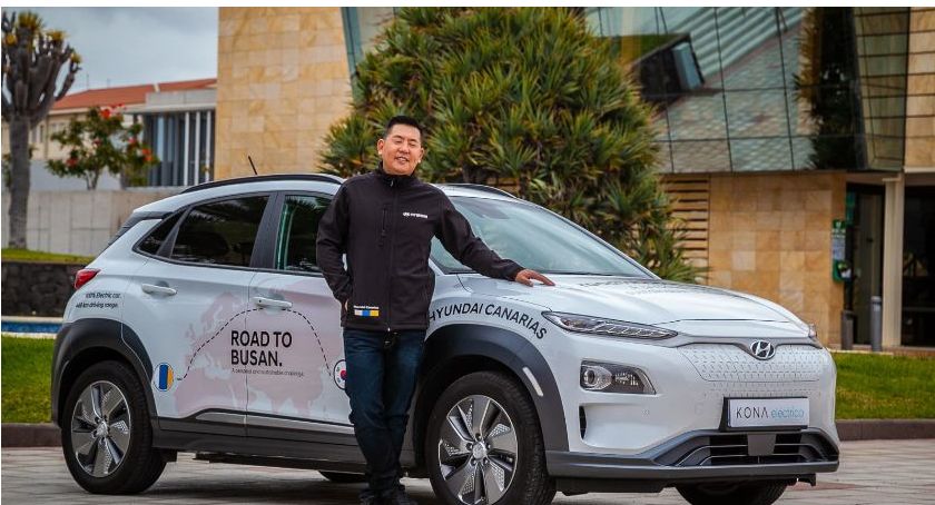 Elektryczny Hyundai KONA przejedzie trasę z Gran Canarii do Korei