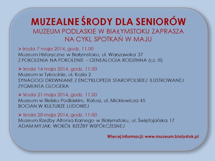 Muzealne środy dla seniorów