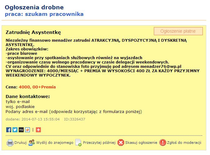 Asystentka menadżera na wyjazdy poszukiwana