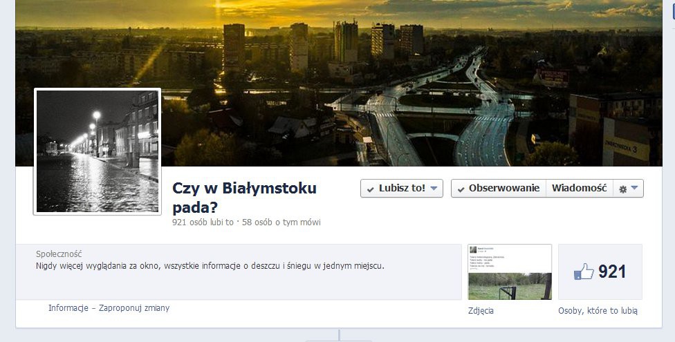 W Białymstoku pada albo nie pada