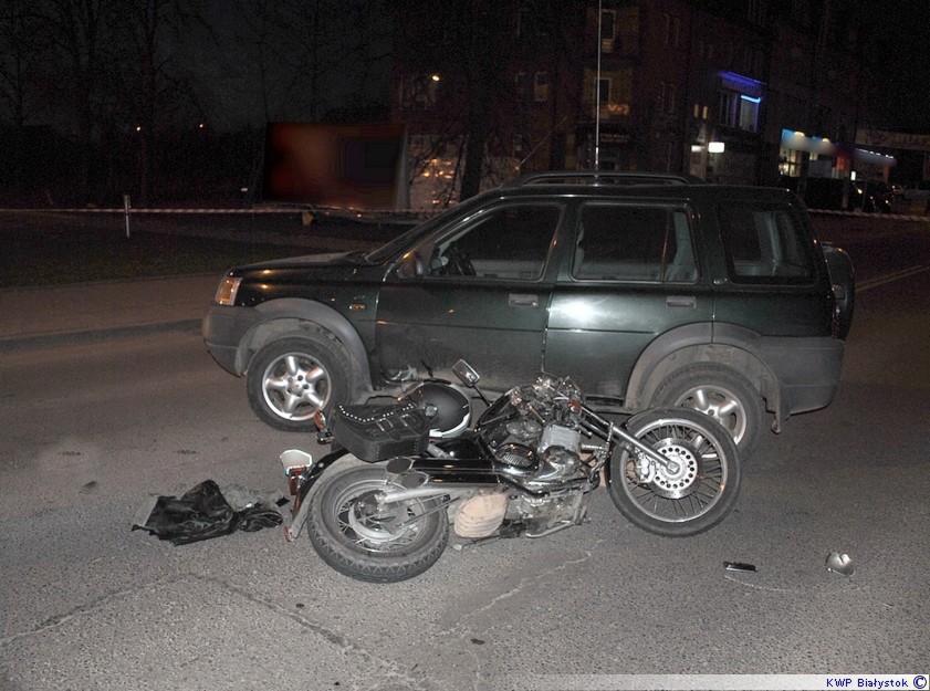 Białystok. Zderzenie motocykla z samochodem!
