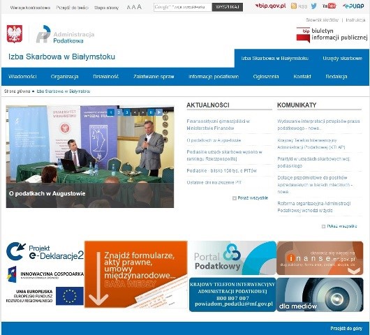 Nowe strony BIP izb i urzędów skarbowych