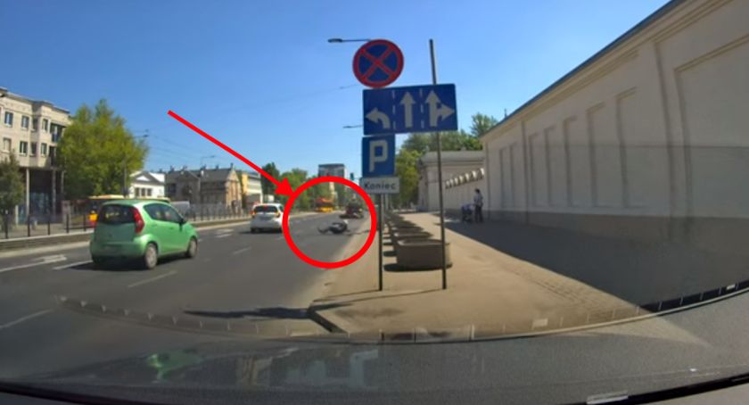 Wypadek motocyklisty na ul. Zamoyskiego [FILM]