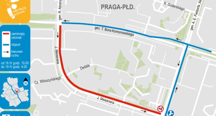 Remont obwodnicy Gocławia. Meissnera zamknięta, w następny weekend kolejna ulica