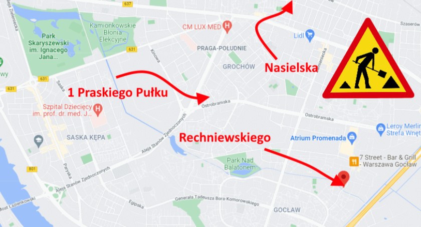 Ulice Rechniewskiego, 1 Praskiego Pułku i Nasielska do remontu w 2022r.