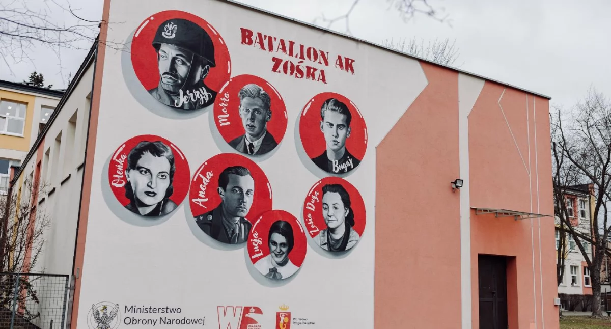 Uroczyste odsłonięcie muralu upamiętniającego Batalion „Zośka” w Szkole Podstawowej nr 163 w Warszawie