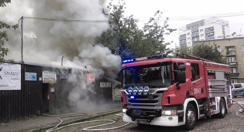 Dwa pożary Bazarku Rogatka przy ul. Kamionkowskiej