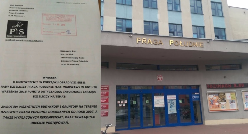 Radni PiS domagają się informacji  w sprawie reprywatyzacji na Pradze Południe