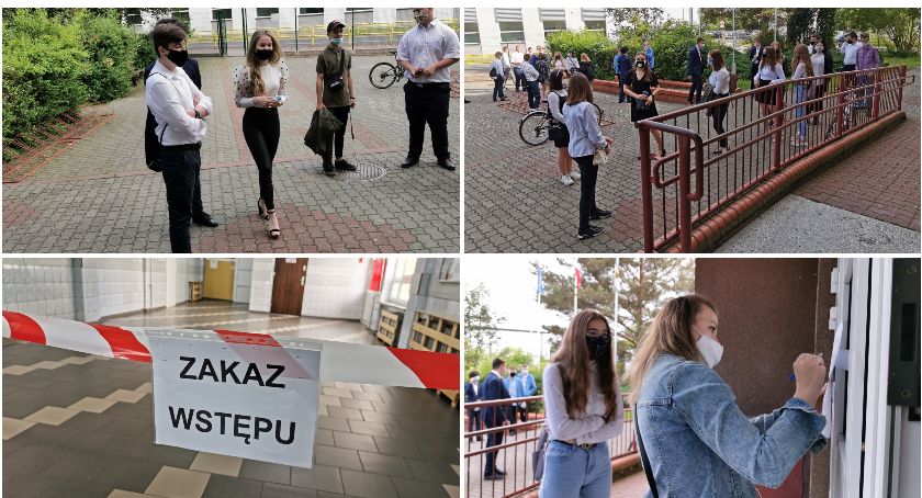 „Zamaskowani” i w odstępach. Ósme klasy na egzaminie