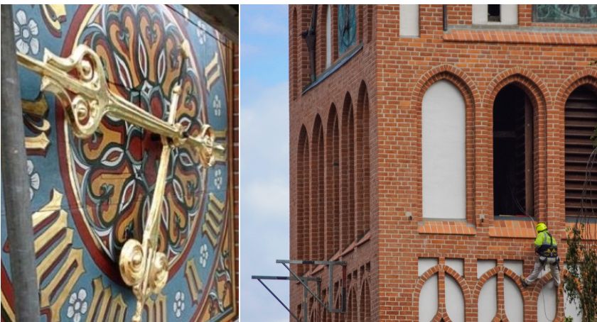 Zabytkowy zegar w kościele mariackim w Szczecinku znów będzie piękny. Ruszyły prace