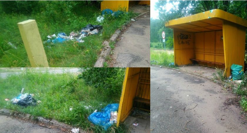 Przystanek autobusowy tonie w śmieciach
