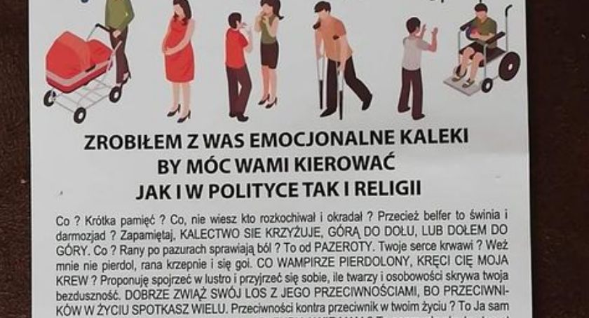 Dziwna ulotka w Szczecinku. „Zrobiłem z was emocjonalne kaleki by móc wami kierować”