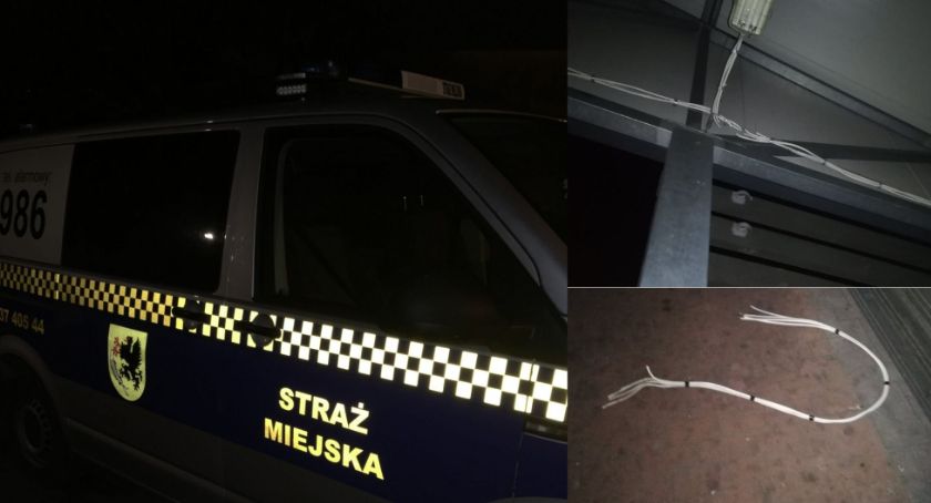 Pod stołem ciął kable i przewody elektryczne. Nietypowa interwencja na miejskim targowisku