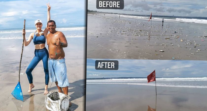 Karolina Pisarek sprzątała plażę na Bali
