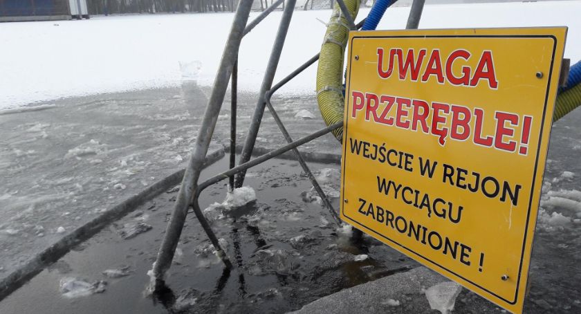 Uwaga na przeręble koło wyciągu nart wodnych!