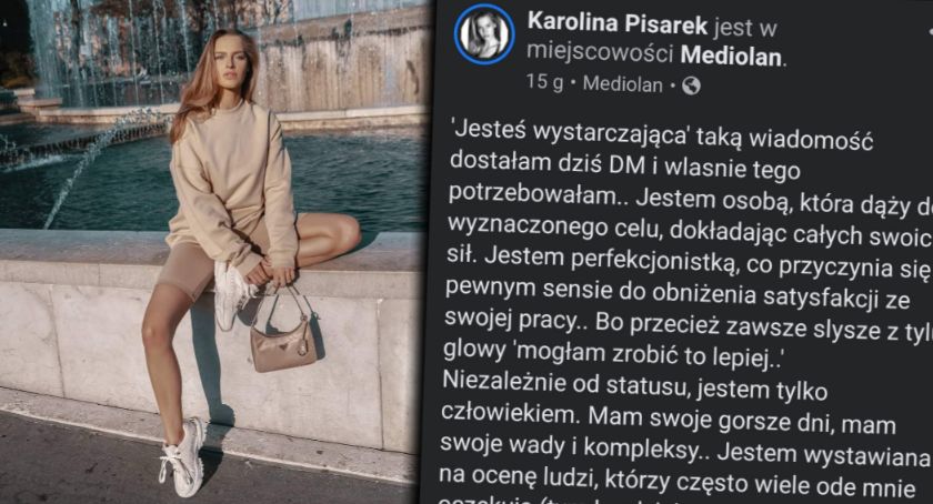 Szczery wpis Karoliny Pisarek. „Jesteście piękne, jesteście wystarczające”