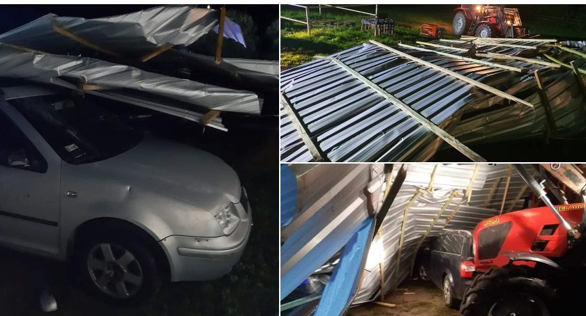 Zerwany dach, połamane drzewa, uszkodzone samochody. Wichura szalała w powiecie