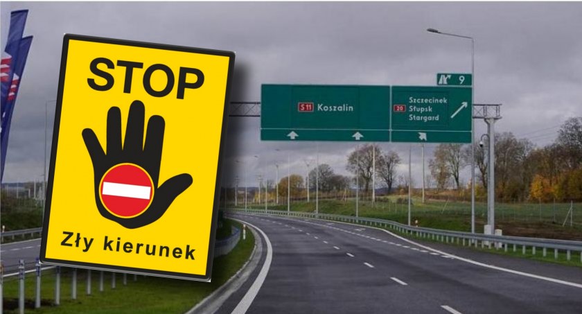 Czarna łapka pokazuje, że jedziesz pod prąd