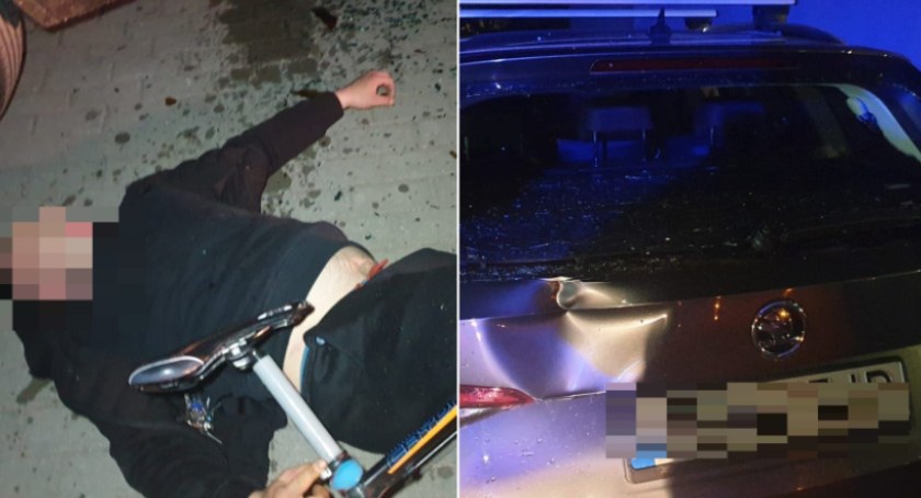 Pijany, z piwem w ręku uciekał rowerem przed strażnikami. Rozbił skodę