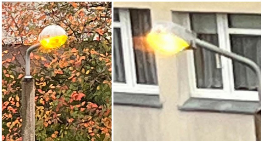 Jest już widno, ale latarnie sobie świecą