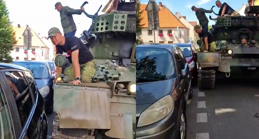 Czołgiem ruszyli po ulicach. Momentami było bardzo ciasno