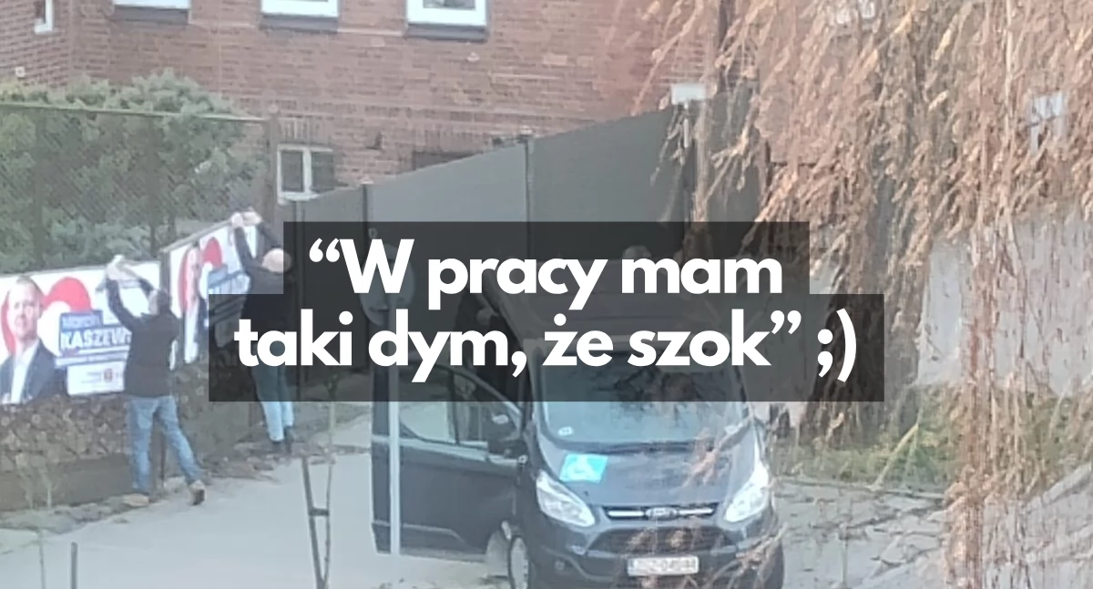 Jak informator z dyrektorem banery wieszali