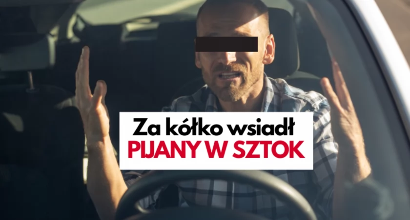 Prawie wypadł z samochodu. Zatrzymali go mieszkańcy 