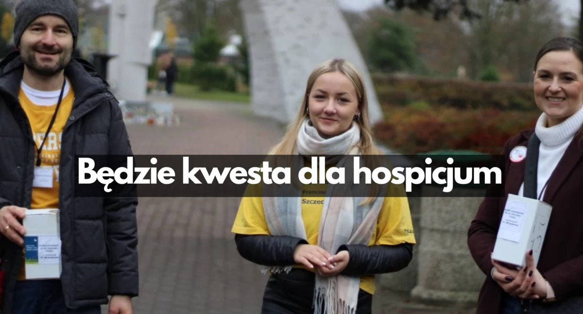 Przy wejściu na cmentarz - zbiórka na hospicjum. Jak co roku