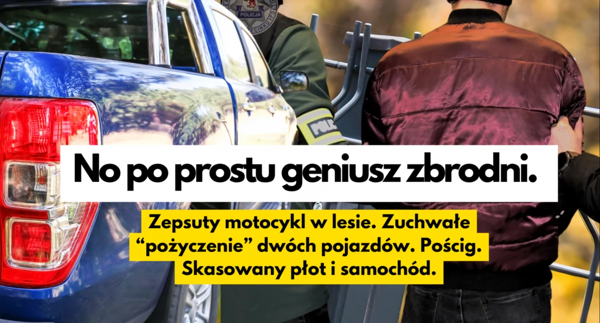 Nie kradł, tylko „pożyczył” dwa samochody. Bo chciał przewieźć zepsuty motocykl