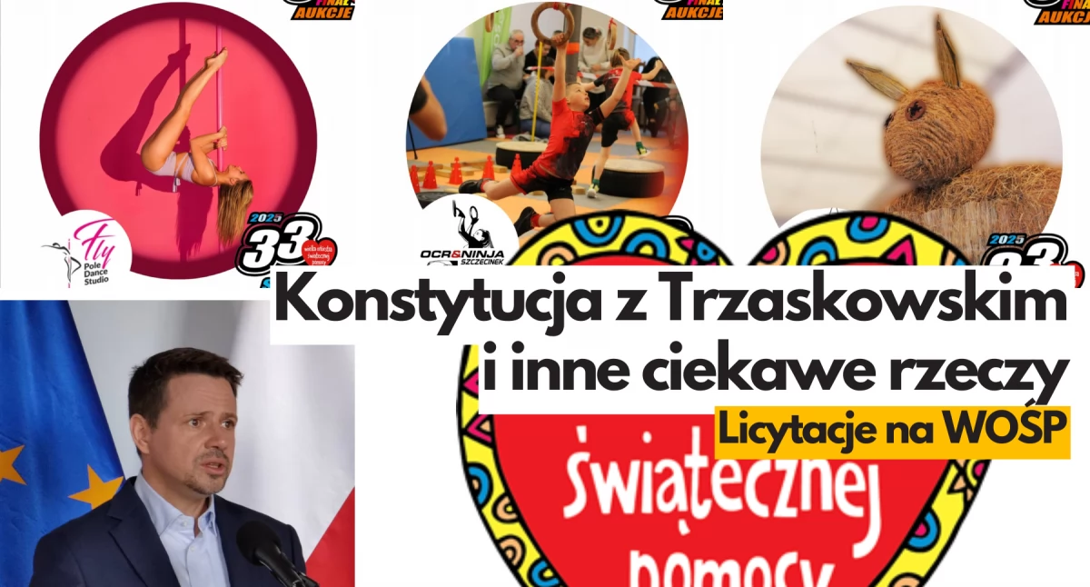 Konstytucja z Trzaskowskim i plakat Beastie Boys z autografem. Licytacje WOŚP w Szczecinku