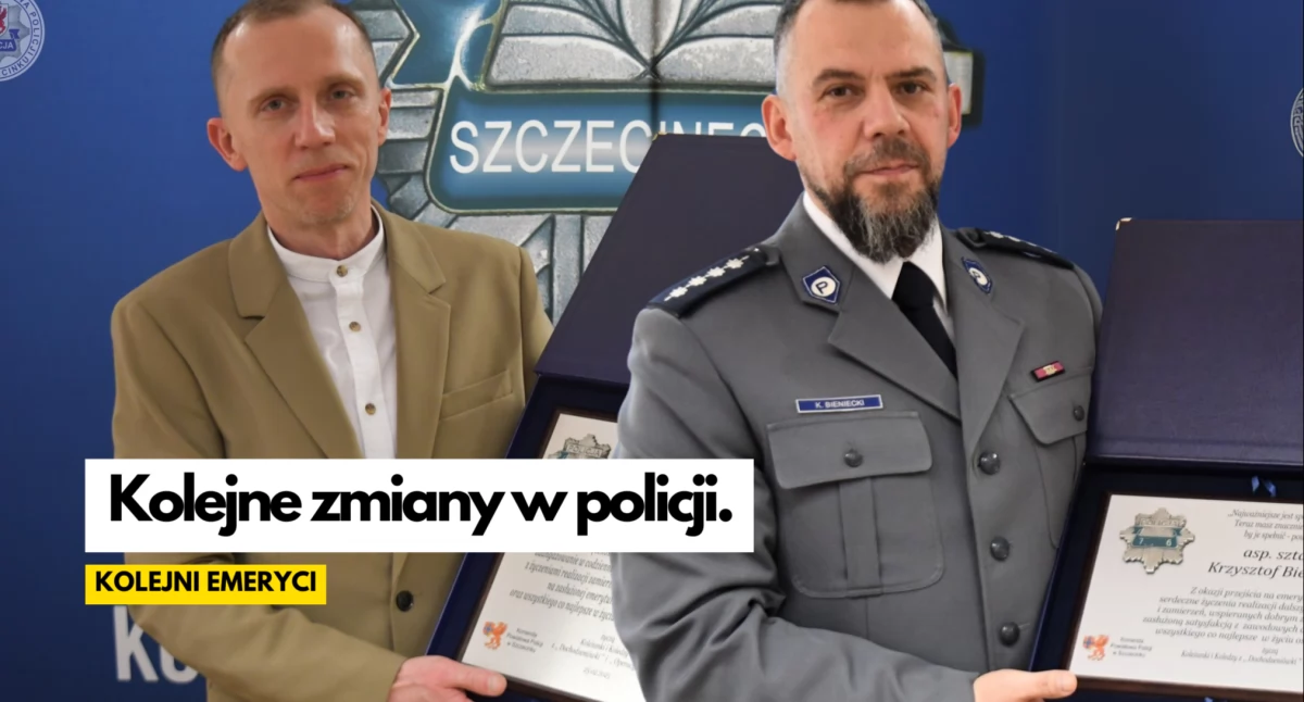 Policja w Szczecinku dziękuje za służbę. Dwóch kolejnych emerytów