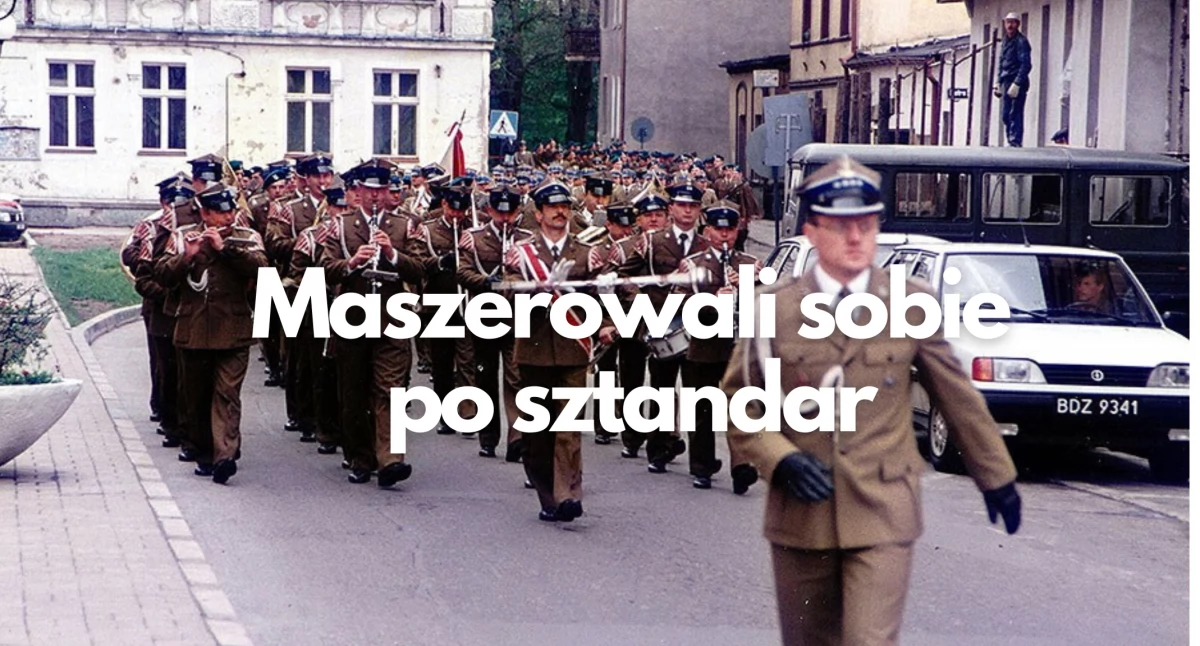 30 lat temu. Sztandar wojskowy na Placu Wolności